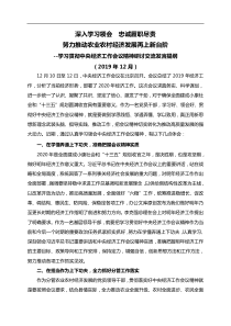 学习贯彻中央经济工作会议精神研讨交流发言提纲