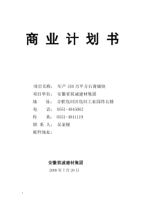 安徽筑城建材集团商业计划书（DOC45页）