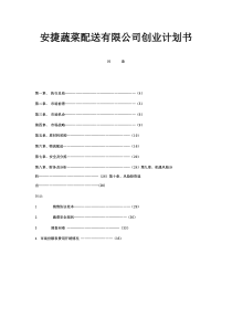 安捷蔬菜配送有限公司创业计划书