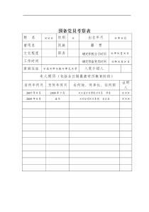 预备党员考察表参考个人填写