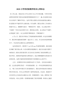 2020小学英语新教师培训心得体会.doc