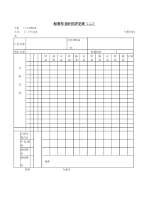 标准作业时间评定表（二）