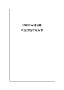 5G移动网络运维职业技能等级标准