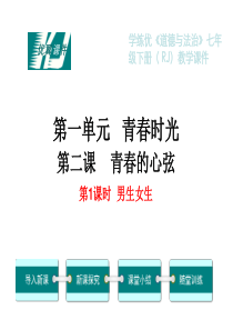 部编版2019七年级下册道德与法治第一单元青春时光第二课青春的心弦教学课件12第1课时男生女生