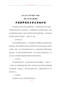 青年教师培养方案及实施计划