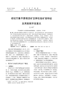 老挝万象平原塔贡矿区钾石盐矿层特征及其勘探开发意义