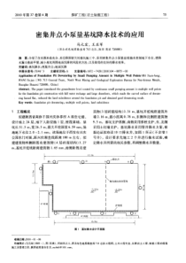 密集井点小泵量基坑降水技术的应用