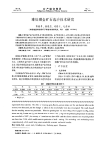 难处理金矿石选冶技术研究