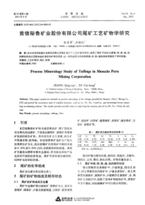 首信秘鲁矿业股份有限公司尾矿工艺矿物学研究