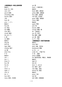 人教版新起点小学英语一起点1-6年级单词表汇总2018