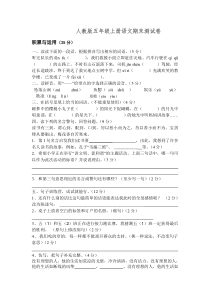 人教版五年级上册语文期末考试卷11