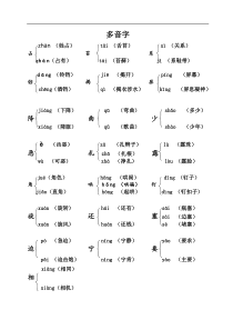 部编版语文四年级上册期末专项复习课本内多音字汇总