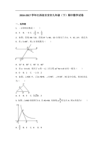 江西省吉安市2017届九年级下期中数学试卷解析版