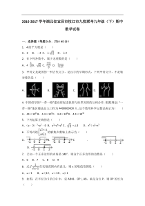 湖北省宜昌市枝江市九校联考2017届九年级下期中数学试卷解析版