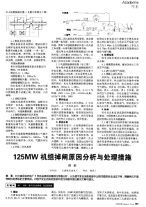 125MW机组掉闸原因分析与处理措施