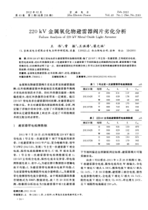 220kV金属氧化物避雷器阀片劣化分析