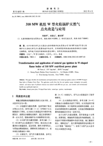 310MW机组W型火焰锅炉天然气点火改造与应用