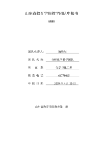 山东省教育学院教学团队申报书