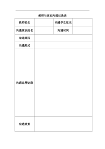 教师与家长沟通记录表