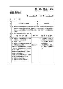 九年级体育教案男生1000长跑测验