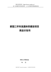 新型二手车流通体系建设项目商业计划书（DOC23页）