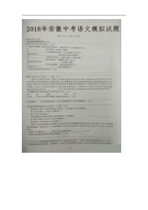 2018年安徽省望江县新坝初级中学中考语文模拟试题扫描版无答案