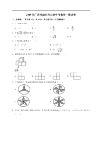 2019年广西河池市凤山县中考数学一模试卷解析版