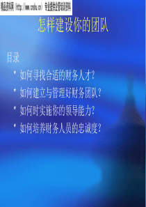 建设与管理财务团队方案