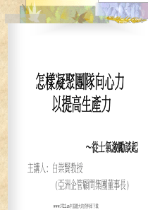 怎样凝聚团队向心力以提高生产力--从士气激励谈起(PPT 28)