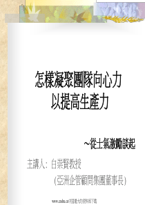 怎样凝聚团队向心力以提高生产力--从士气激励谈起（PPT 28）