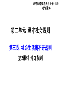 部编版2019八年级上册道德与法治第二单元遵守社会规则第三课社会生活离不开规则第2课时遵守规则