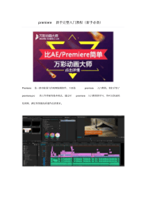 premiere新手完整入门教程(新手必备)