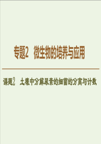 20192020学年高中生物专题2课题2土壤中分解尿素的细菌的分离与计数课件新人教版选修1