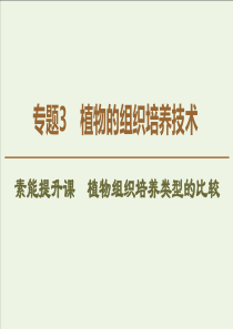 20192020学年高中生物专题3素能提升课植物组织培养类型的比较课件新人教版选修1