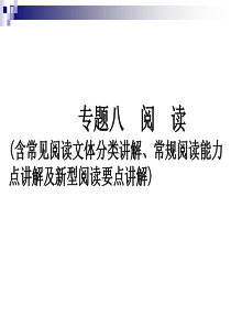 小升初语文课件专题八阅读