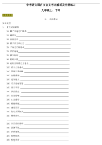 中考语文课内文言文考点解析及分册练习九年级上下册