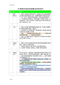 20种绝对成交的销售话术