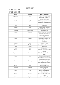 大一《希腊罗马神话》期末复习(英文)