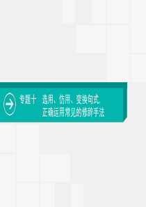 2020届高考语文复习课件专题十选用仿用变换句式正确运用常见的修辞手法