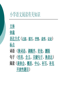 2019年小升初语文总复习PPT小学语文阅读重点方法