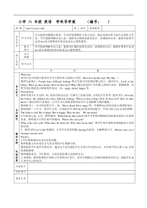 小学英语PEP版三年级起点六年级上册unit6导学案