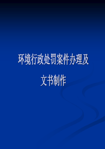 环境行政处罚案卷制作方案