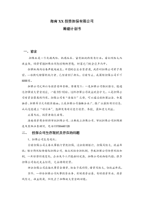 海南担保公司筹建计划书