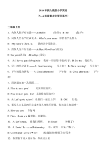 3-6年级英语重点句型及语法