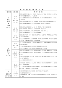 教学团队评审标准