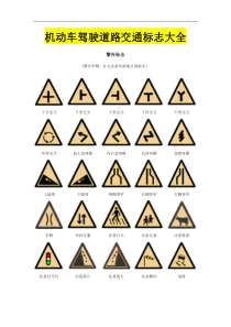 机动车驾驶道路交通标志大全