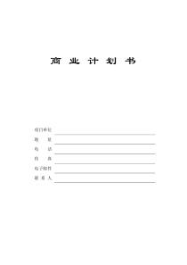 生产型企业商业计划书模版