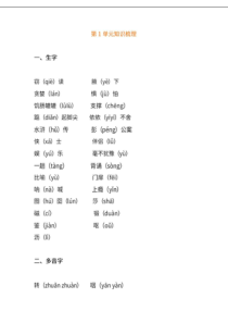 部编版语文五年级上知识梳理