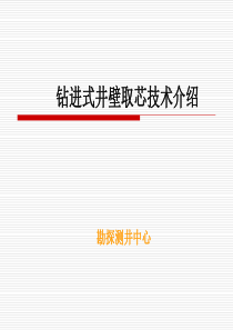 钻进式井壁取芯技术简介