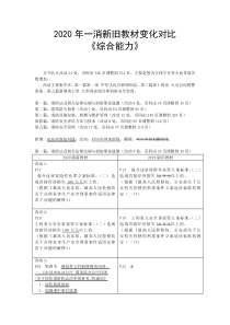 2020年一级消防工程师《综合能力》新旧教材变化对比